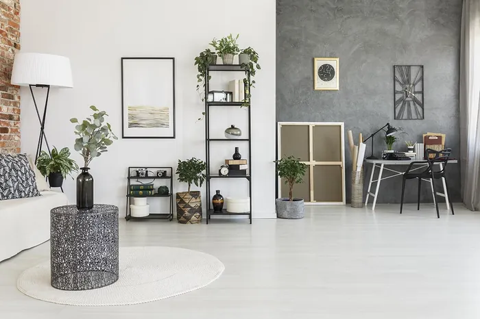 Open space living room interior